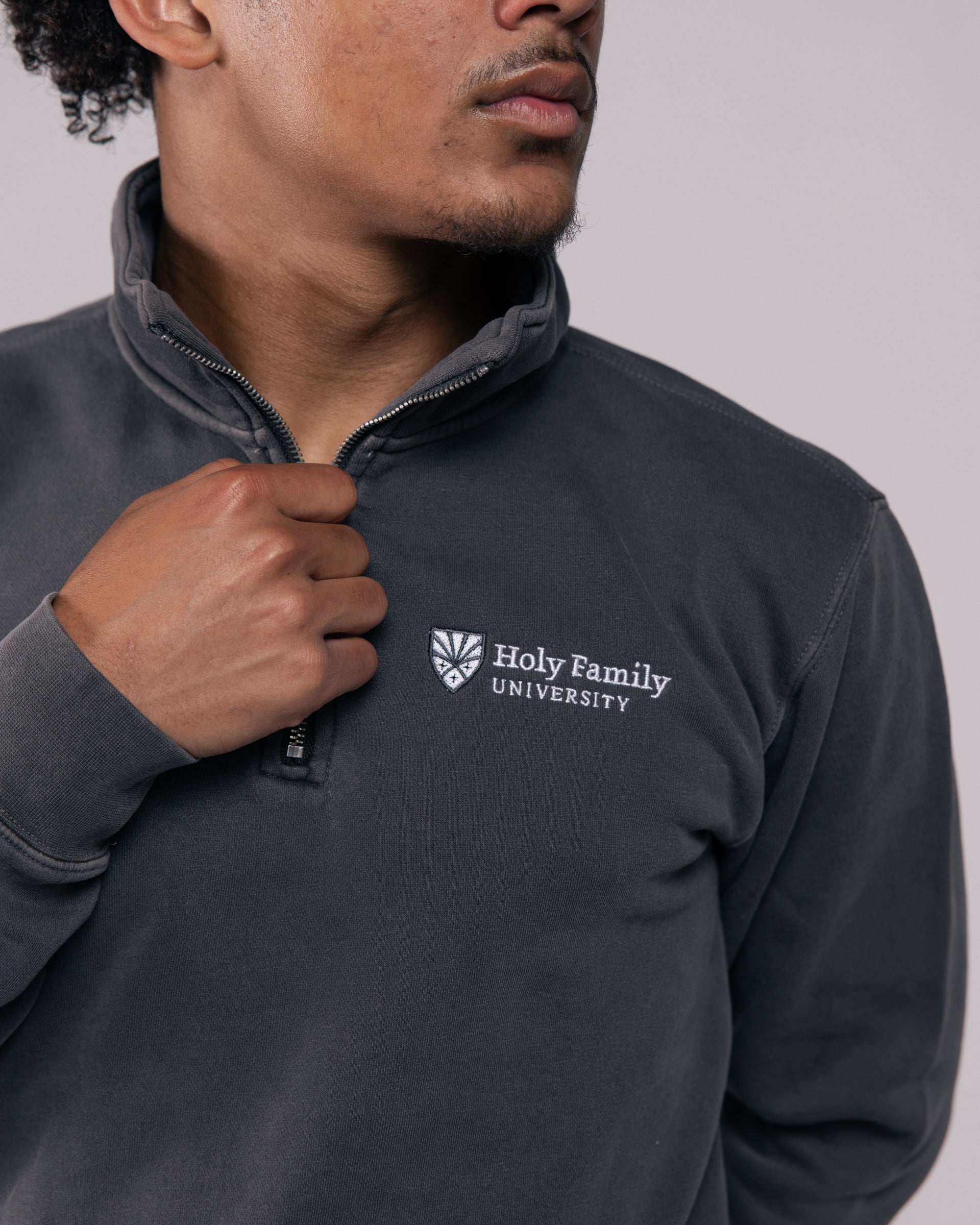 Pigment Dye Quarter Zip | Pigment Black